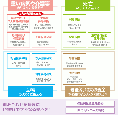 日本生命『みらいのカタチ』の商品内容のイメージ図